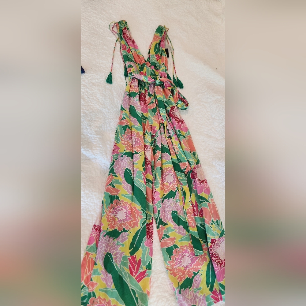 America & Beyond Floral Jumpsuit